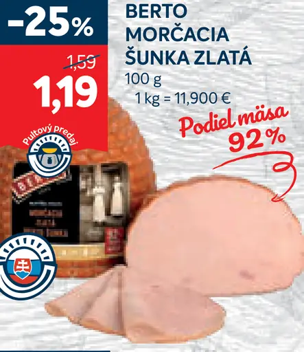 Berto morčacia šunka zlatá