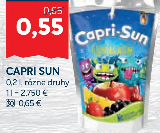 Capri-Sun nealkoholický nápoj rôzne druhy