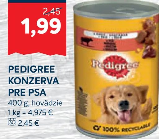 Pedigree konzerva pre psa hovädzie