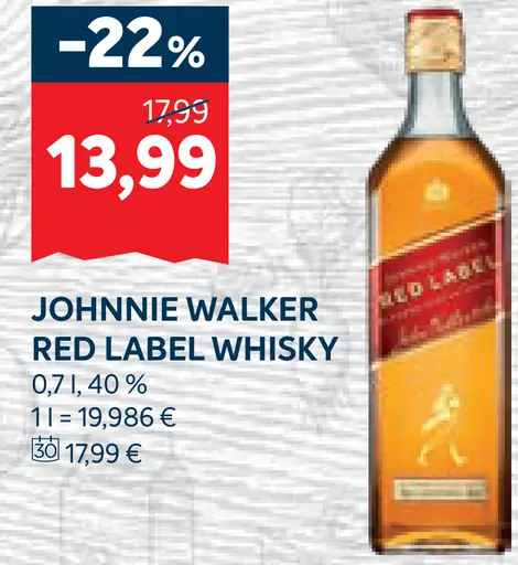 Johnnie Walker Red Label Whisky 40%