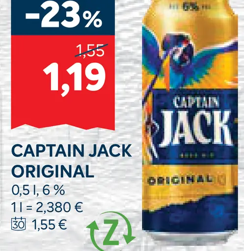 Captain Jack Original pivo ochutené