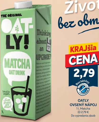 Oatly ovsený nápoj Matcha