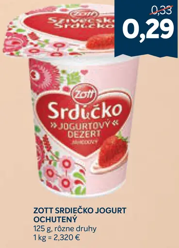 Zott Srdiečko Jogurt ochutený