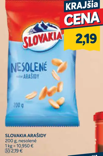 Slovakia Arašidy nesolené