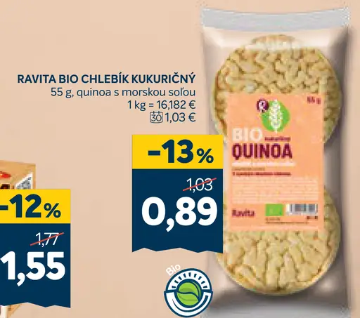 Ravita bio chlebík kukuričný s quinoou a morskou soľou