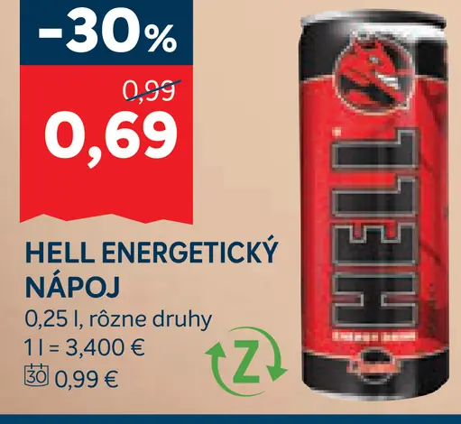 Hell energetický nápoj plechovka