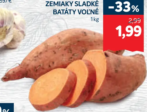 Zemiaky sladké batáty voľné