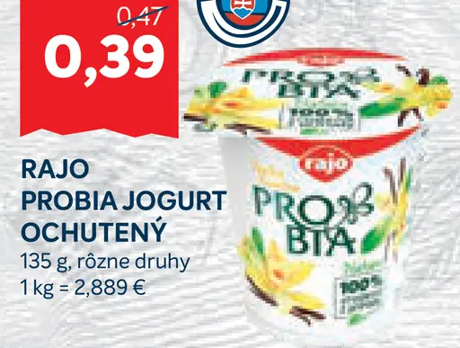 Rajo Probia jogurt ochutený rôzne druhy