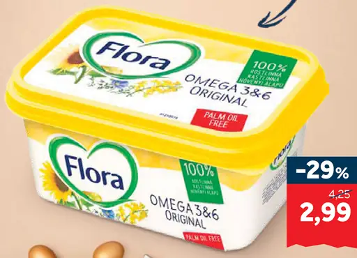 Flora Omega 3&6 rastlinný tuk na natieranie