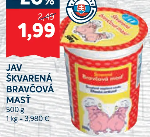 Jav škvarková bravčová masť