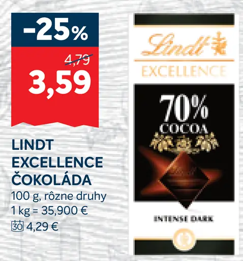 Lindt Excellence čokoláda