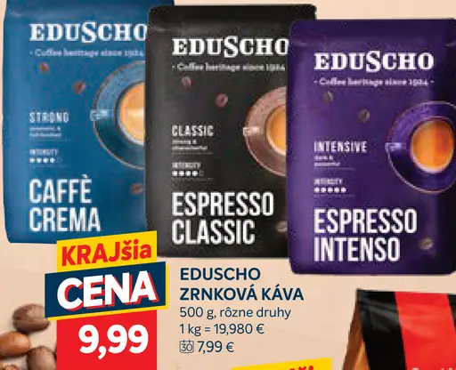 Eduscho Káva zrnková rôzne druhy
