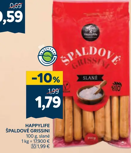 HappyLife špaldové grissini slané