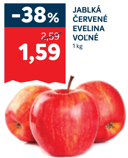 Jablká červené Evelina voľne