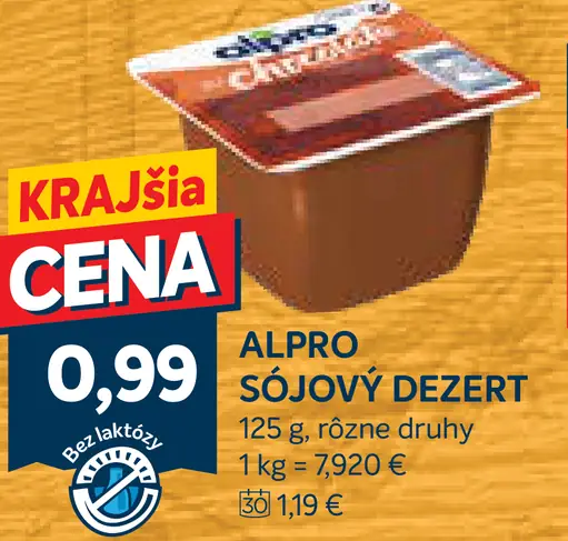 Alpro sójový dezert rôzne druhy
