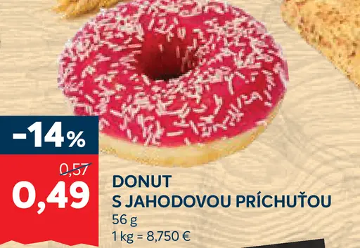 Donut s jahodovou príchuťou