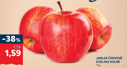 Evelina jablká červené voľné