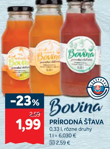 Bovina Prírodná šťava
