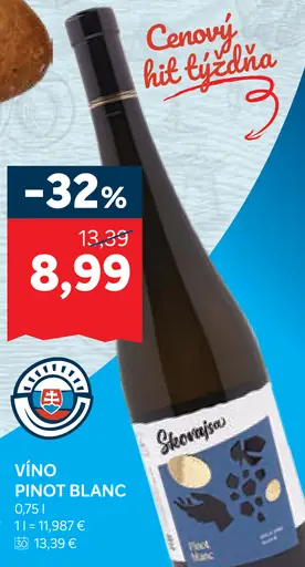 Víno Pinot Blanc Skorviesa