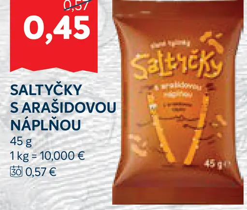 Slatky slanostné slatyčky s arašidovou náplňou