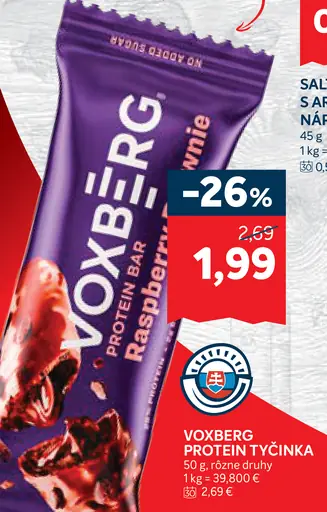 Voxberg protein tyčinka Raspberry brownie