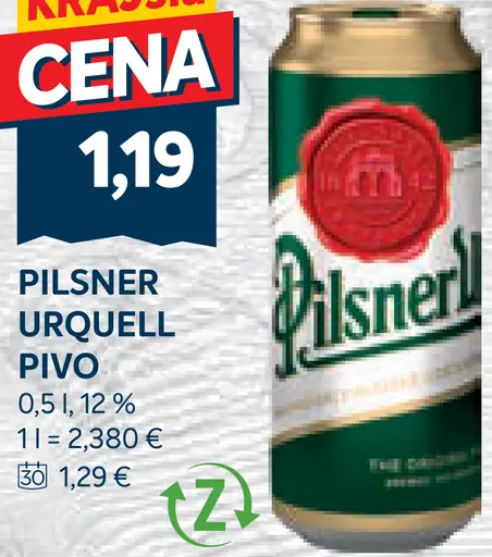 Pilsner Urquell Pivo svetlý ležiak