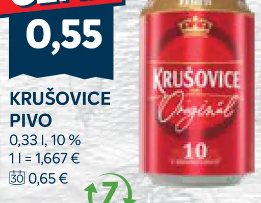 Krušovice pivo svetlé výčapné