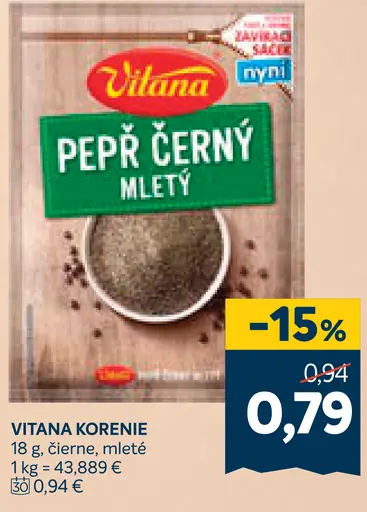 Vitana Čierne korenie mleté