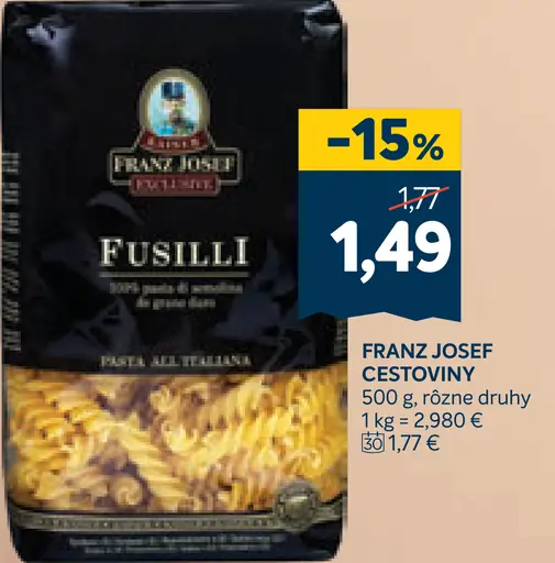 Franz Josef cestoviny fusilli