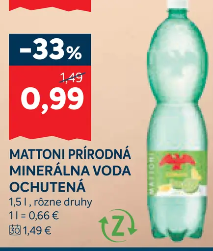 Mattoni Prírodná minerálna voda sýtená