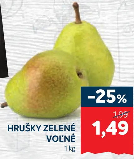 Hrušky zelené voľne