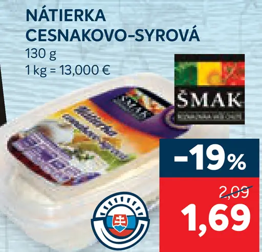 ŠMAK Nátierka cesnakovo-syrová