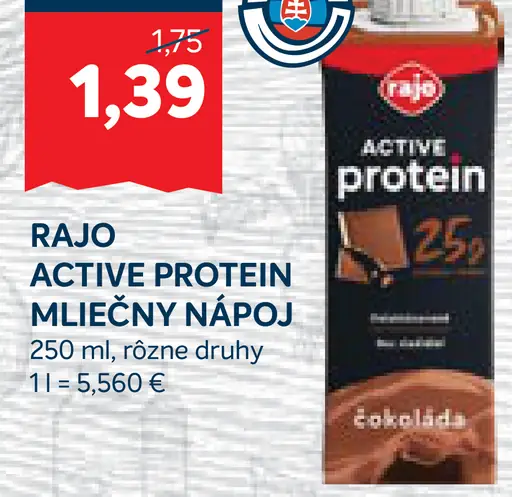 Rajo Active Protein Mliečny Nápoj