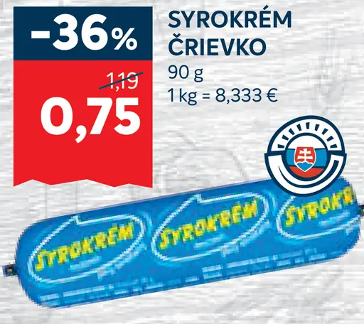 Syrokrem črievko