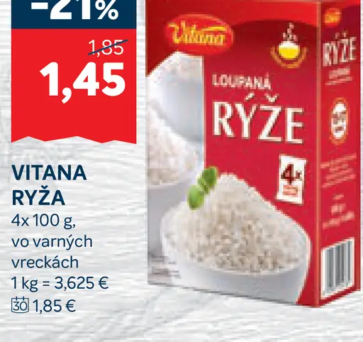 Vitana lúpaná ryža vo vreckách