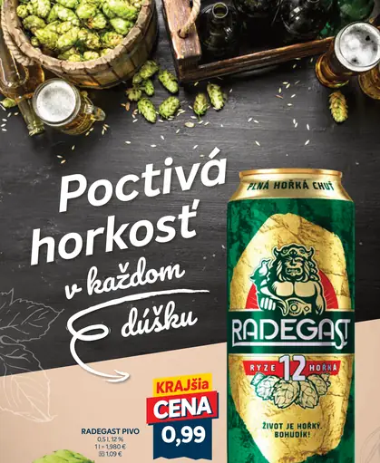 Radegast Pivo plechovka