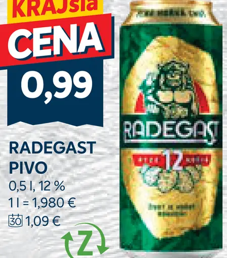 Radegast Pivo plechovka