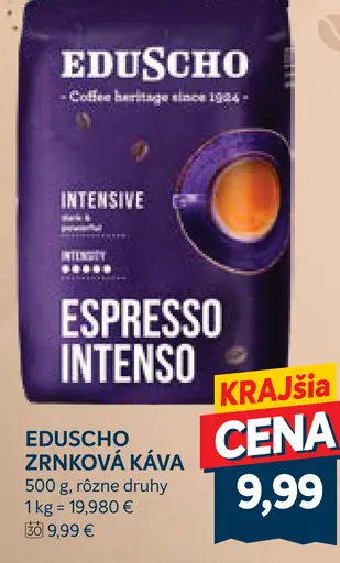 Eduscho Espresso Intenso pražená zrnková káva