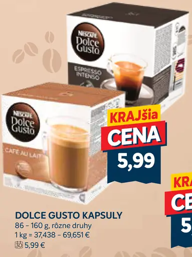 Nescafé Dolce Gusto kapsuly káva