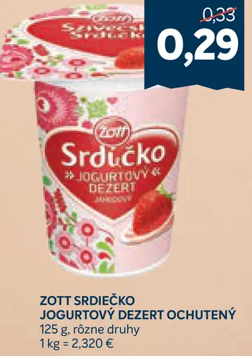 Zott Srdiečko jogurtový dezert