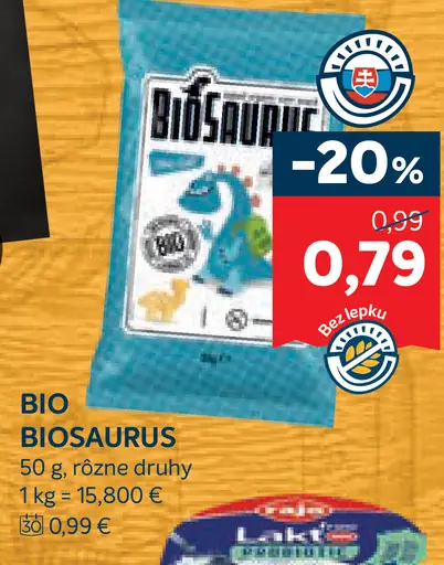 BioSaurus kukuričné chrumky
