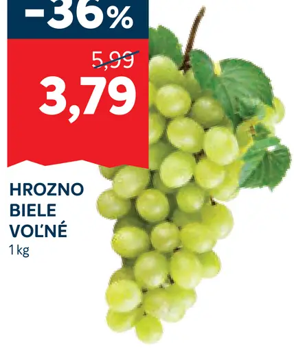 Hrozno bezkôstkové biele