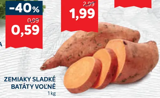 Zemiaky sladké batáty voľné