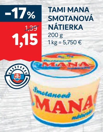 Tami Mana Smotanová nátierka