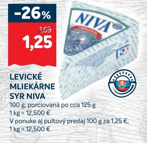 Levické mliekarne syr Niva plesňový syr