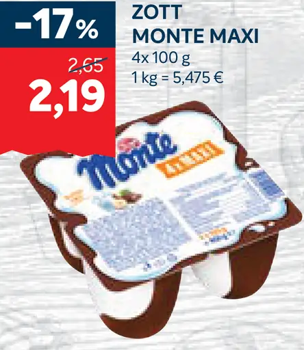 Zott Monte Maxi mliečny dezert