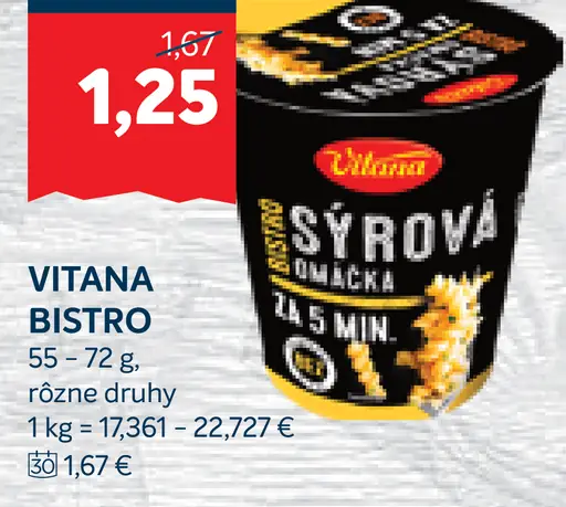 Vitana Bistro syrová omáčka za 5 minút