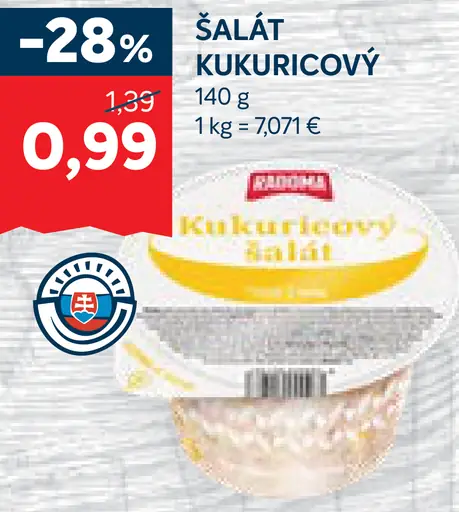 Šalát kukuricový