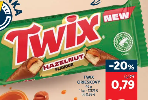 Twix orieškový
