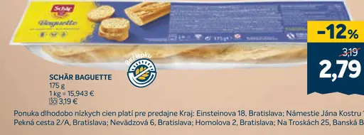 Schär Baguette bezlepkové